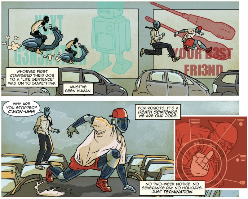 Illustration for article titled D4VE #4 offers a hilarious tale of robots vs. aliens at an incredible price